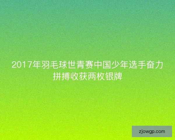 2017年羽毛球世青赛中国少年选手奋力拼搏收获两枚银牌